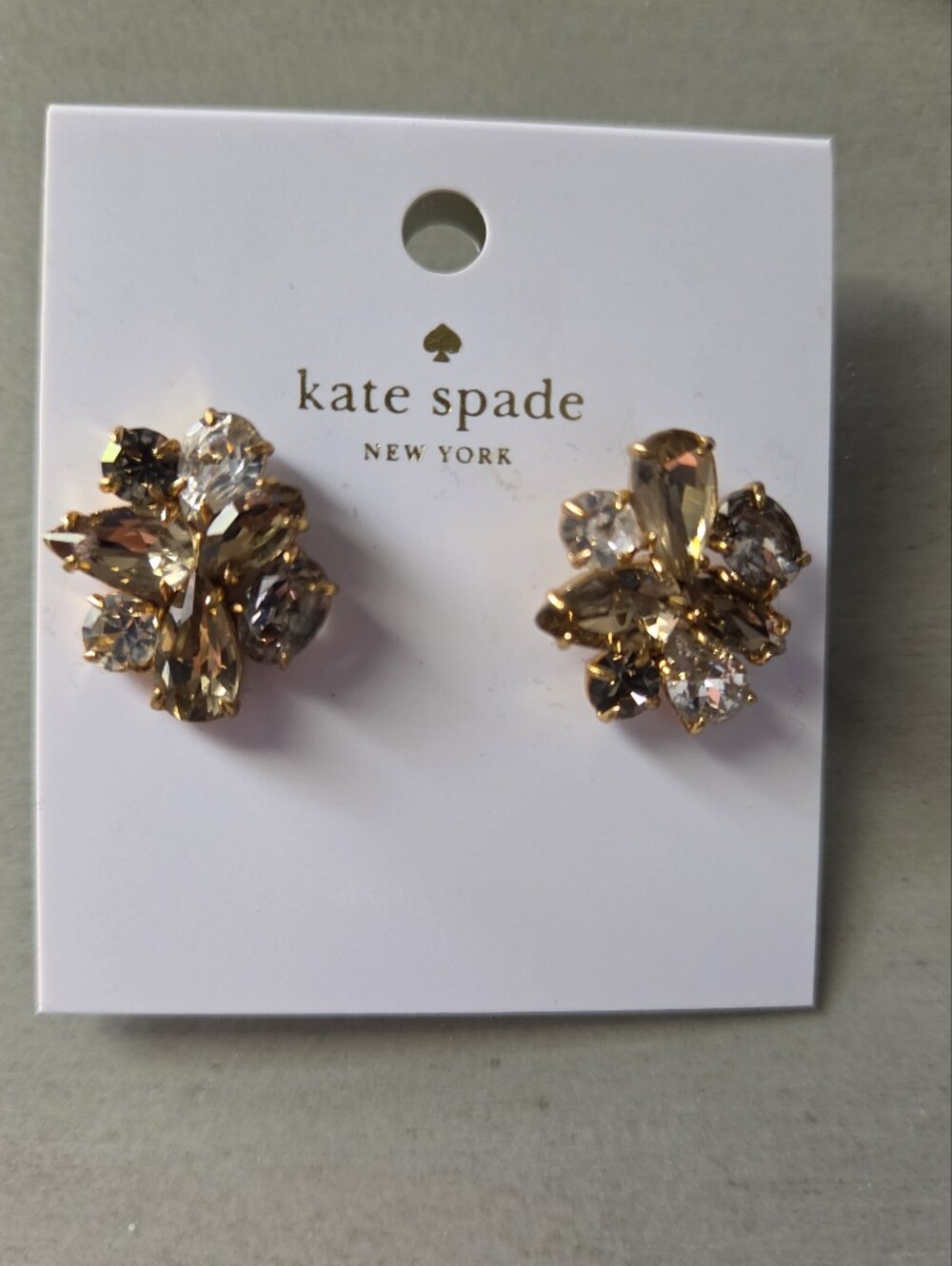 Kate Spade New York Topaz Crystal Cluster Earrings NWT
